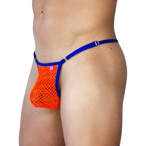 Temptation Men's Thong Navy/Orange by OH LOLA 4 MEN