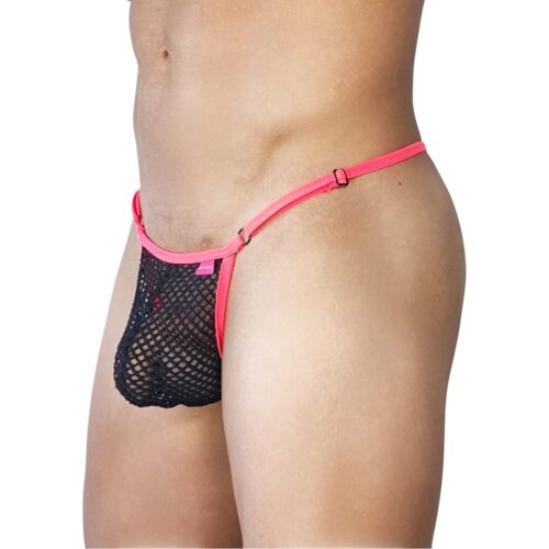 Temptation Men's Thong Pink/Black by OH LOLA 4 MEN