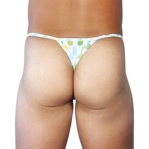 Pineapple Vibes Men's Thong by OH LOLA 4 MEN - Side Adjustable V-String