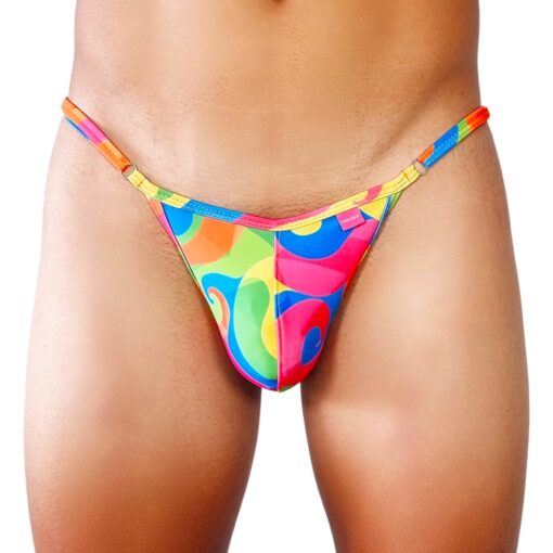 Groovy Men's Thong by OH LOLA 4 MEN Side Adjustable G-String FRONT