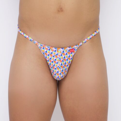 Kaleidoscope Men's Thong - Side Adjustable V-String Front